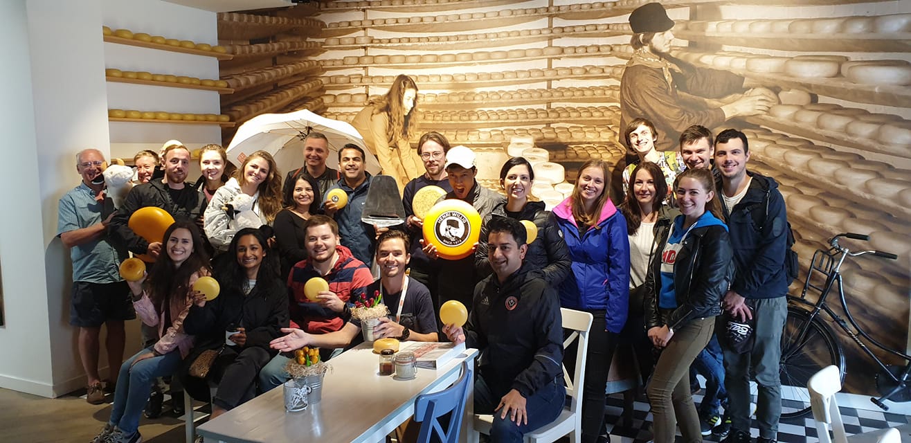 Food Tour group in an Amsterdam cheese shop