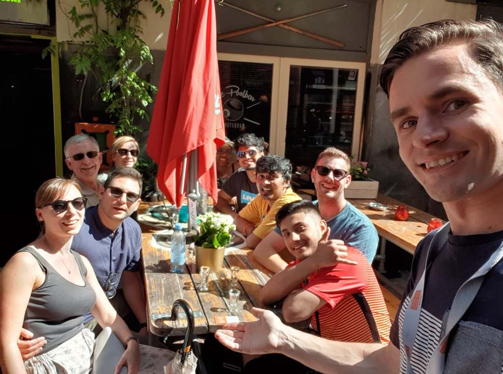 Food Tour guests gathered on a terrace